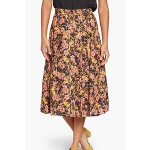 MODCLOTH Floral Printed Button Through Midi Skirt 12